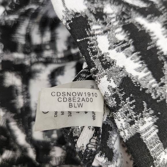 Calvin Klein Sheath Dress Black White Jacquard Sleeveless Zip Back 10 - Picture 8 of 8